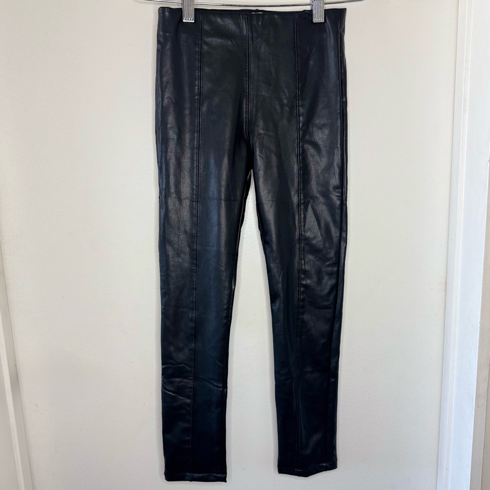 MAYORAL Faux Leather Black Leggings Pants Little Girls Size 8 NEW W Tags Dressy